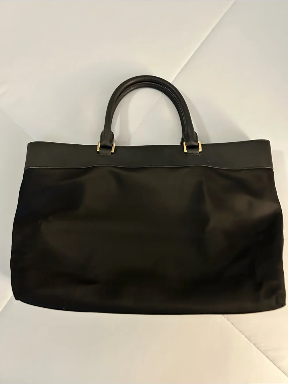 MICHAEL KORS Black Colgate Large East/West Laptop nylon and leather Tote EUC